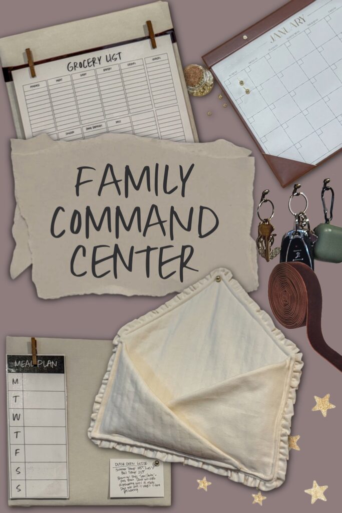 family command center beige aesthetic home decor.